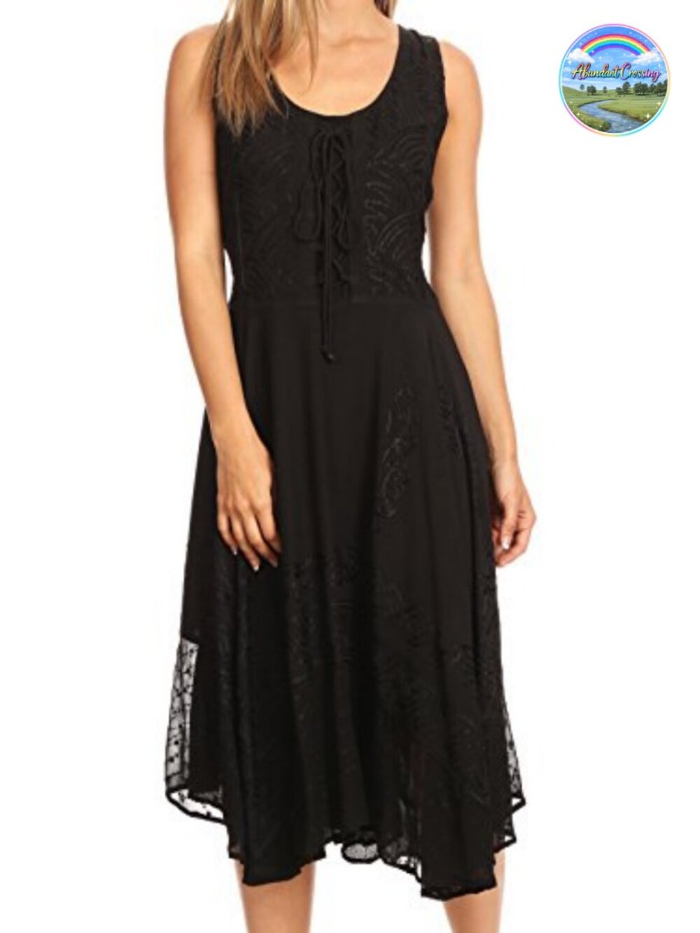 Sakkas Magdilena Stonewashed Corset Front Embroidered Dress